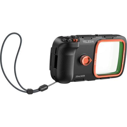 TELESIN Funda Sumergible para Smartphone 5.4-6.9" con Control Remoto Bluetooth y Bomba de Vacío