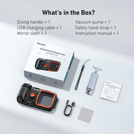 TELESIN Funda Sumergible para Smartphone 5.4-6.9" con Control Remoto Bluetooth y Bomba de Vacío