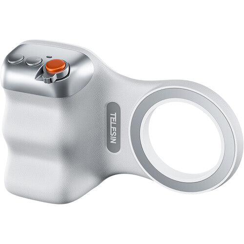 TELESIN Fun Shot Magnetic Grip Blanco Empuñadura con Batería Recargable USB-C