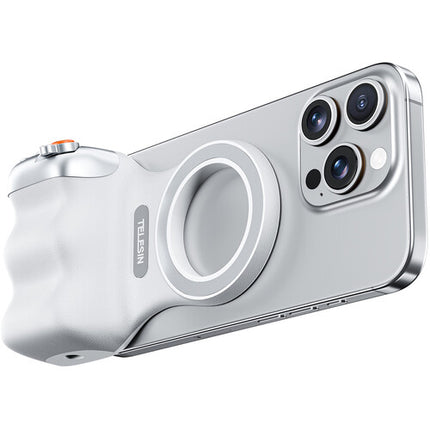 TELESIN Fun Shot Magnetic Grip Blanco Empuñadura con Batería Recargable USB-C