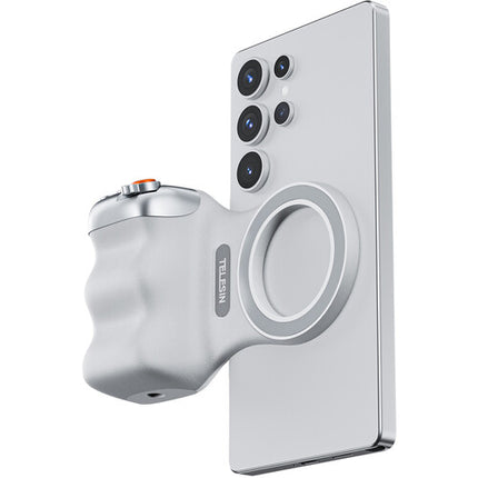 TELESIN Fun Shot Magnetic Grip Blanco Empuñadura con Batería Recargable USB-C