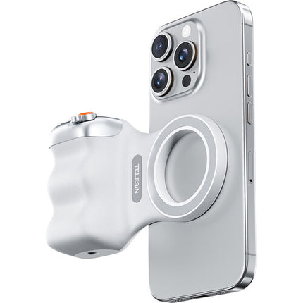TELESIN Fun Shot Magnetic Grip Blanco Empuñadura con Batería Recargable USB-C
