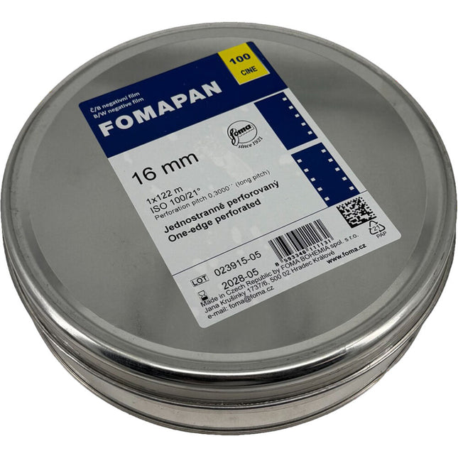 Foma Fomapan Cine 100 Película Cinematográfica B&N ISO 100 400' 16mm