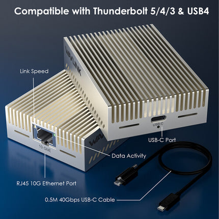 Wavlink USB4 Adaptador Ethernet 10G USB-C Conexión RJ45 10 Gbps