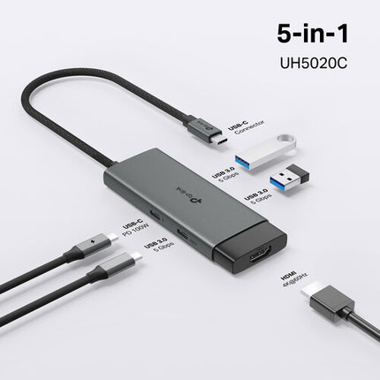 TP-Link UH5020C Hub USB-C 5 en 1 HDMI 4K 60Hz y USB-C 100W PD