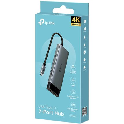 TP-Link UH7020C Hub USB-C 7 en 1 HDMI 4K 60Hz PD 100W aluminio