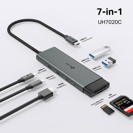 TP-Link UH7020C Hub USB-C 7 en 1 HDMI 4K 60Hz PD 100W aluminio