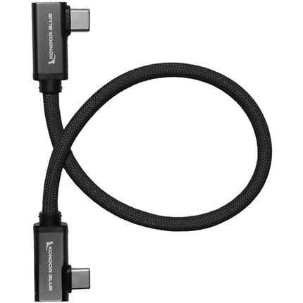 Kondor Blue Cable USB-C 3.1 Gen 2 Dual Ángulo Derecho 12" 10 Gb/s 8K Thunderbolt 3