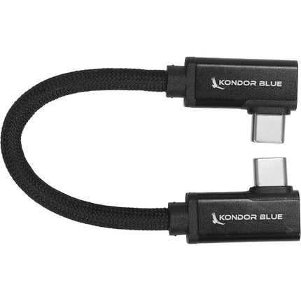 Kondor Blue Cable USB-C 3.2 Gen 2x2 6" Doble Ángulo 100W Nylon