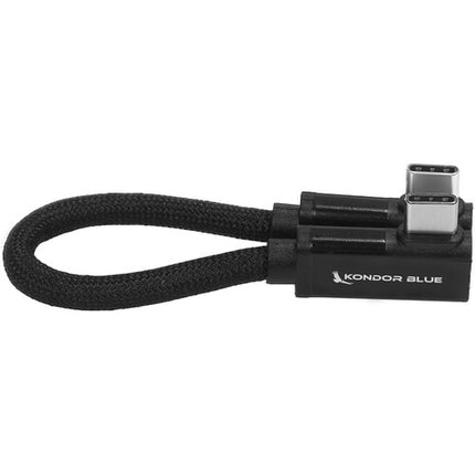 Kondor Blue Cable USB-C 3.2 Gen 2x2 6" Doble Ángulo 100W Nylon