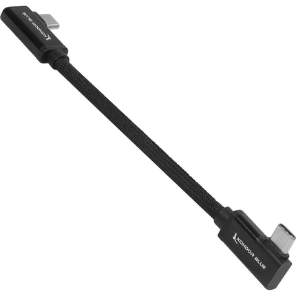 Kondor Blue Cable USB-C 3.2 Gen 2x2 6" Doble Ángulo 100W Nylon