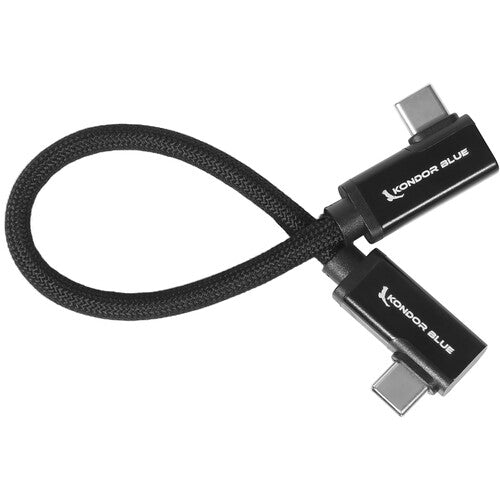 Kondor Blue Cable USB-C Trenzado 8 Pulg 20 Gb/s 100W PD