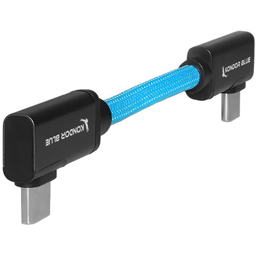 Kondor Blue Cable USB-C 3.2 Dual Ángulo Derecho 4" 20 Gb/s 8K