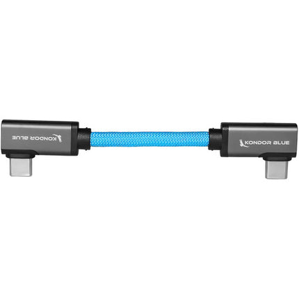 Kondor Blue Cable USB-C 3.2 Dual Ángulo Derecho 4" 20 Gb/s 8K