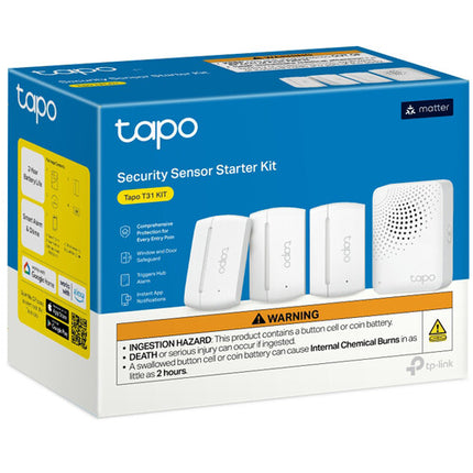 TP-Link Tapo T31 Kit Inicial Sensor de Seguridad Inteligente con 3 Sensores Inalámbricos