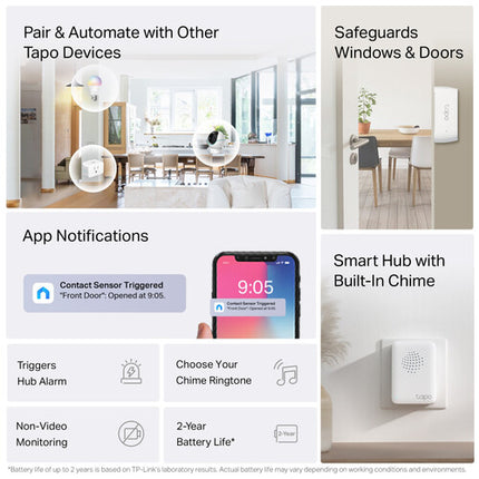 TP-Link Tapo T31 Kit Inicial Sensor de Seguridad Inteligente con 3 Sensores Inalámbricos