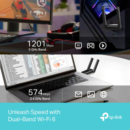TP-Link Archer TX30U Plus AX1800 Adaptador USB Wi-Fi 6 Dual Band 1775 Mb/s