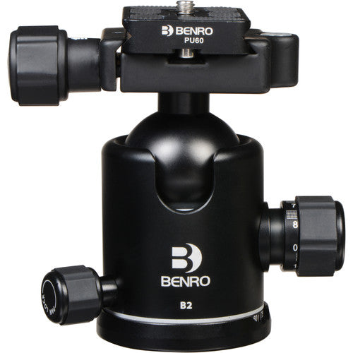 Benro B2 Cabezal de Bola Triple Acción Capacidad 35.2 lb Altura 3.9" Kit Completo
