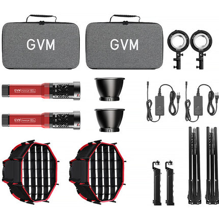 GVM PD60B Monoluz LED Bi-Color Kit 2 Luces 9240 Lux 2700-6800K