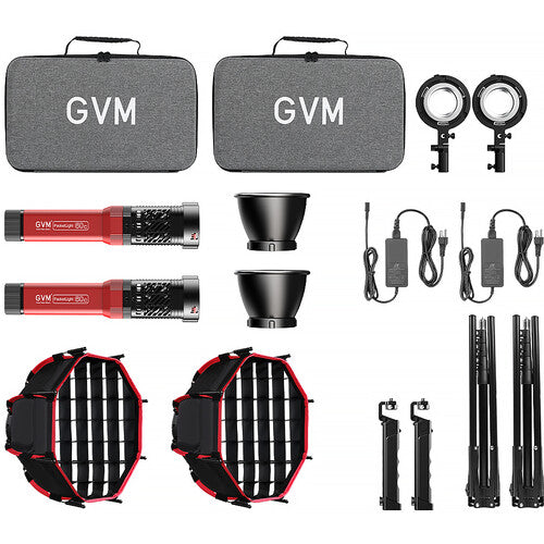 GVM PD60B Monoluz LED Bi-Color Kit 2 Luces 9240 Lux 2700-6800K