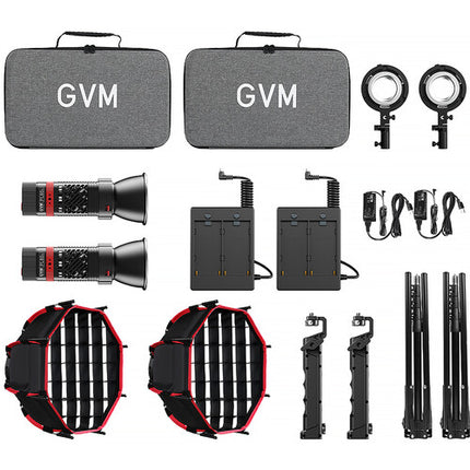 GVM PL60C LED RGB Monolight de Bolsillo Kit 2 Luces 6420 Lux 2700-6800K