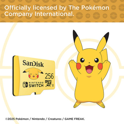 SanDisk Pokemon microSDXC 256GB UHS-I V30 Clase 10 Memoria