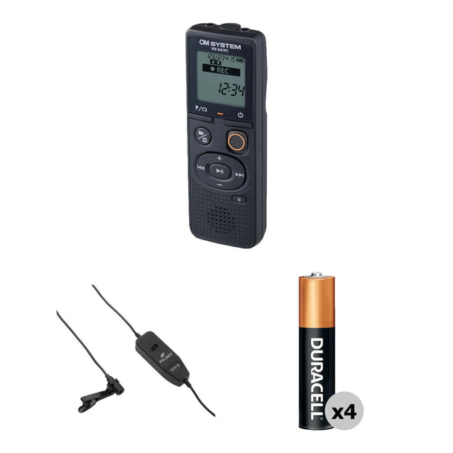 Olympus OM System VN-541PC Grabadora Digital 4GB Kit Micrófono Lavalier Baterías
