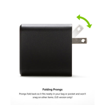 mophie 60W Cargador de pared USB-C GaN PD 100W y USB-A 18W