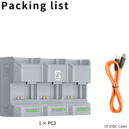 ZGCINE PC3-FZ100 Estuche de Carga para Batería NP-FZ100 Gris con Cable USB-C