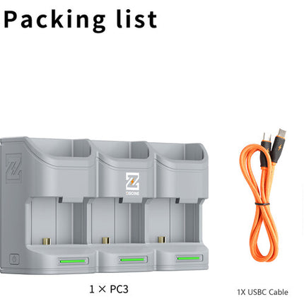 ZGCINE PC3-LPE6 Estuche de Carga para Baterías LP-E6 USB-C Gris