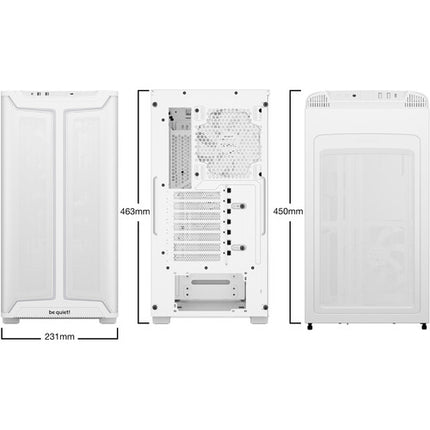 be quiet! Pure Base 501 DX Caja Mid-Tower Blanca con 2 Ventiladores 140mm USB-C