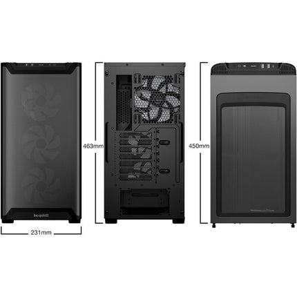 be quiet! Pure Base 501 LX Caja Mid-Tower Negra con 3 ventiladores ARGB y soporte USB-C