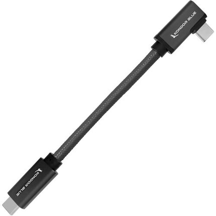 Kondor Blue Cable USB-C 3.1 Gen 2 6" Ángulo Recto 100W Negro