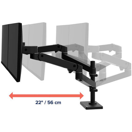 Ergotron LX Pro Soporte Doble para Monitores hasta 24" 25" Extensión 360° Rotación