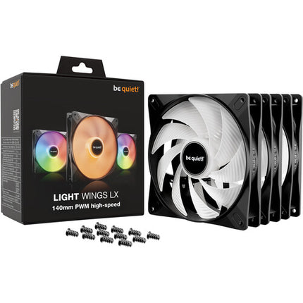 be quiet! Light Wings LX HS Ventilador 140mm ARGB 1800rpm 3-Pack Negro