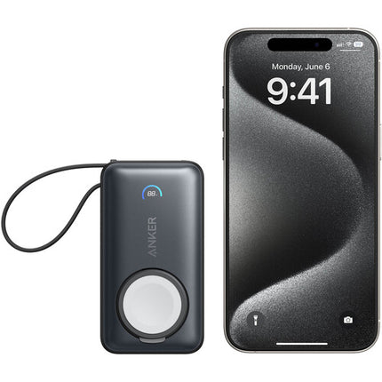 Anker MagGo Power Bank para Apple Watch 10000mAh Negro con Cable USB-C integrado