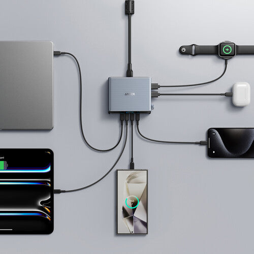 Anker Prime 250W Estación de Carga USB de Mesa 6 Puertos con Pantalla 2.26"