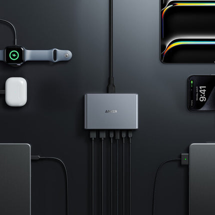 Anker Prime Estación de Carga USB GaN 200W 6 Puertos Escritorio