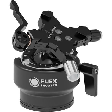 FlexShooter Pro Cabezal Esférico con Arca-Type 100 lb 3.9" Negro Plata