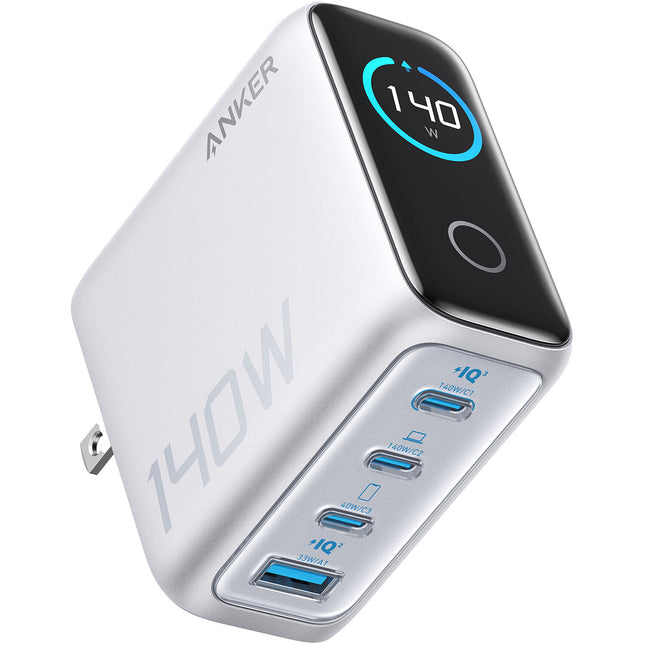 Anker Cargador USB de Pared 140W 4 Puertos Pantalla Integrada