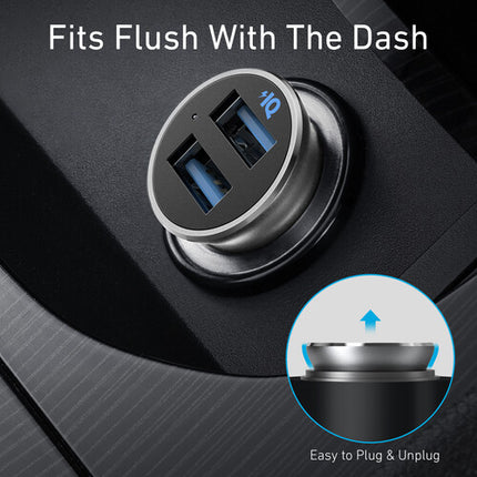 Anker Cargador de Coche 24W 2 Puertos USB-A con Luz LED y Aleación