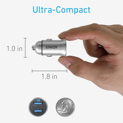 Anker Cargador de Coche 24W 2 Puertos USB-A con Luz LED y Aleación