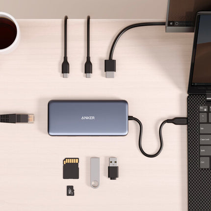 Anker 555 Hub USB-C 8 en 1 con HDMI 4K60 y carga 100W PD
