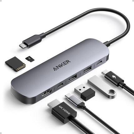 Anker Nano Hub USB-C 7 en 1 con HDMI 4K 60Hz y carga PD 100W