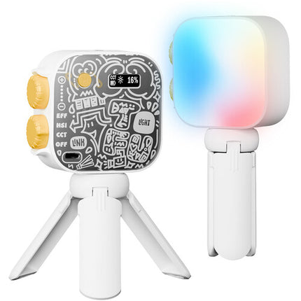 PHOTOOLEX Tofu Panel de Luz LED RGB 6W 2700-9900K con Batería y Trípode