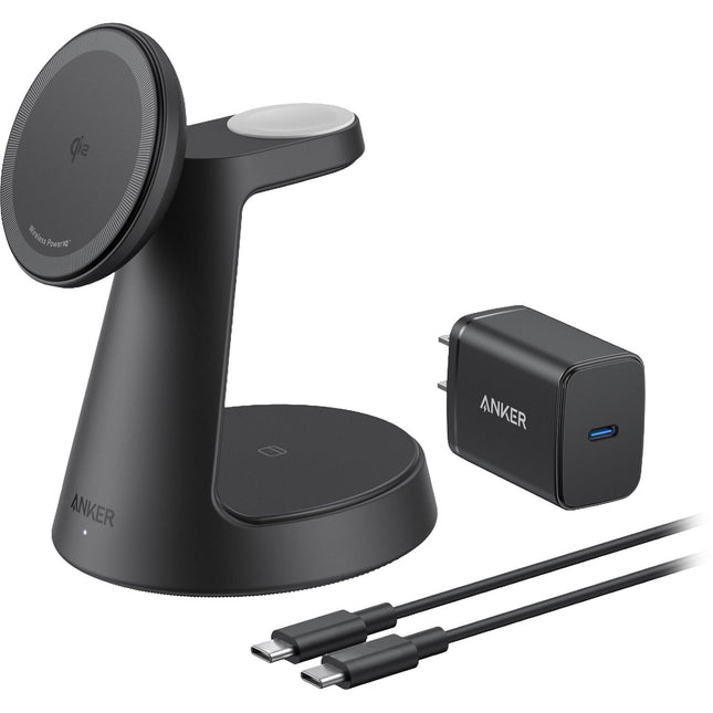Anker MagGo Estación de Carga Inalámbrica 3 en 1 Negro 15W Pad Inclinado 45°