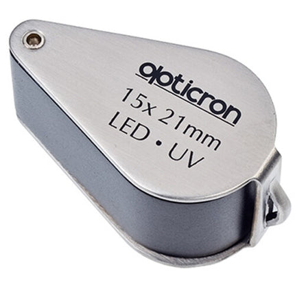 Opticron Lupa Plegable Metal 15x con LED UV 0.8" Funda PU
