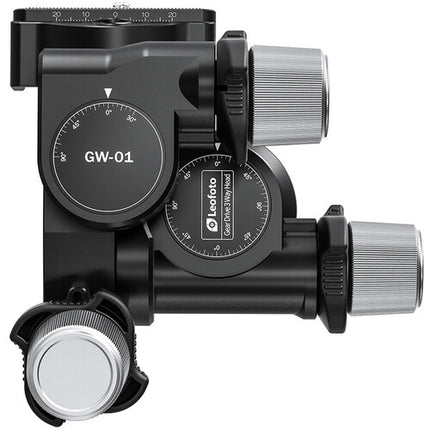 Leofoto GW-01 Cabezal Geared 3 Vías Capacidad 8 kg Rango 360° con Placa Quick Release