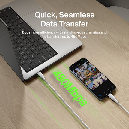 Belkin BoostCharge Pro Cable USB-C Trenzado 240W Durable 350000 Doble USB-C