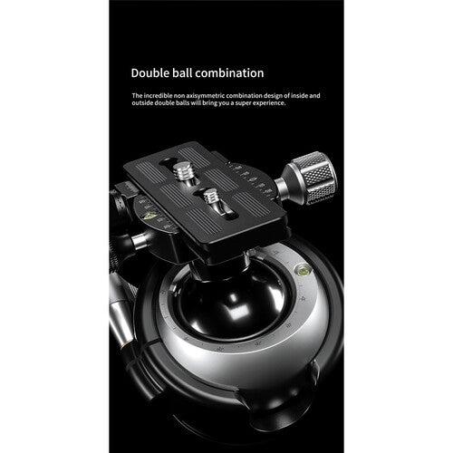 Leofoto Double Sphere Rótula de Bola Doble con Placa QR y Montura 3/8"-16